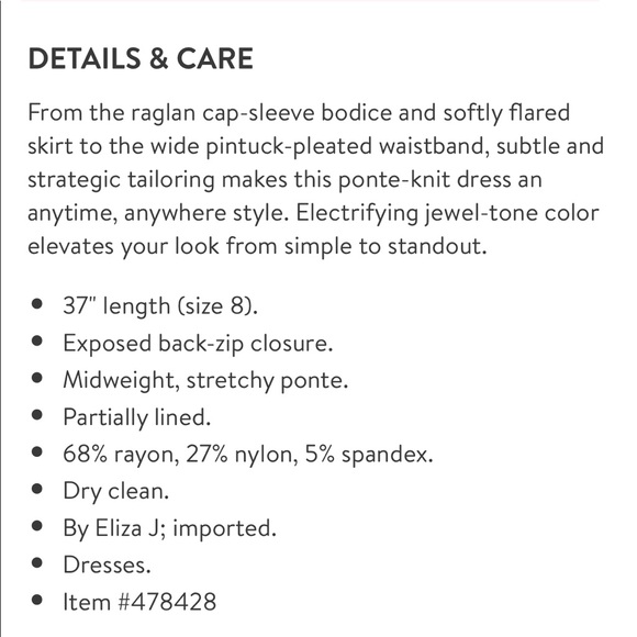 Eliza J Cobalt Blue Fit & Flare Dress, size 6 - Picture 4 of 4